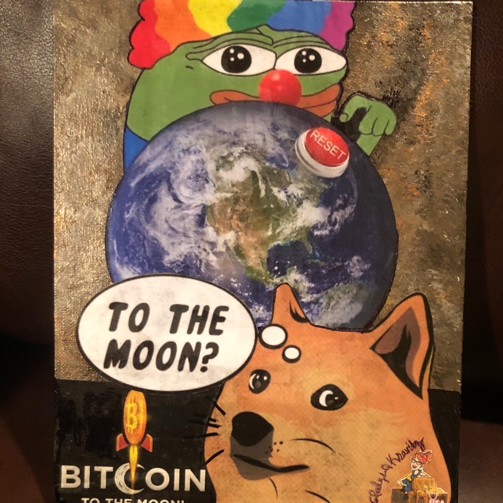 One of a Kind Original Analog Meme “To the Moon”